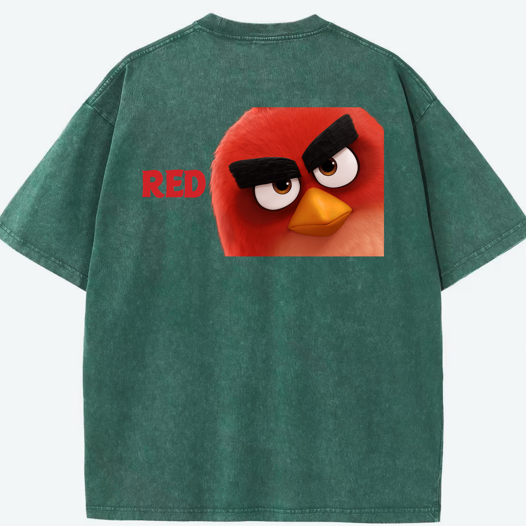 （画像用） Angry Birds アングリーバード 綿100% ヴィンテージ風 半袖Tシャツ（背面プリント）